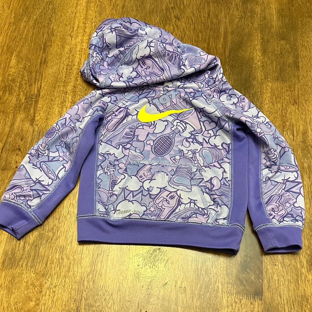 Nike Kids Lavender and Yellow Graphic Hoodie